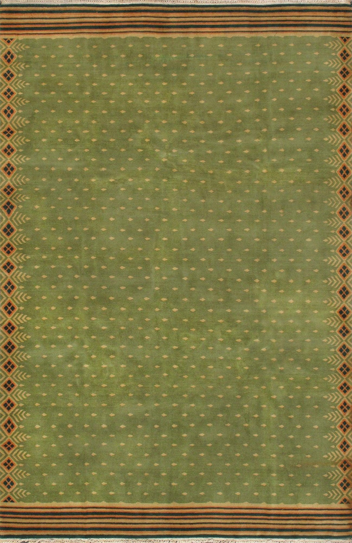 Canvello Modern Hand-Knotted Wool Area Rug- 6'8" X 10'2"