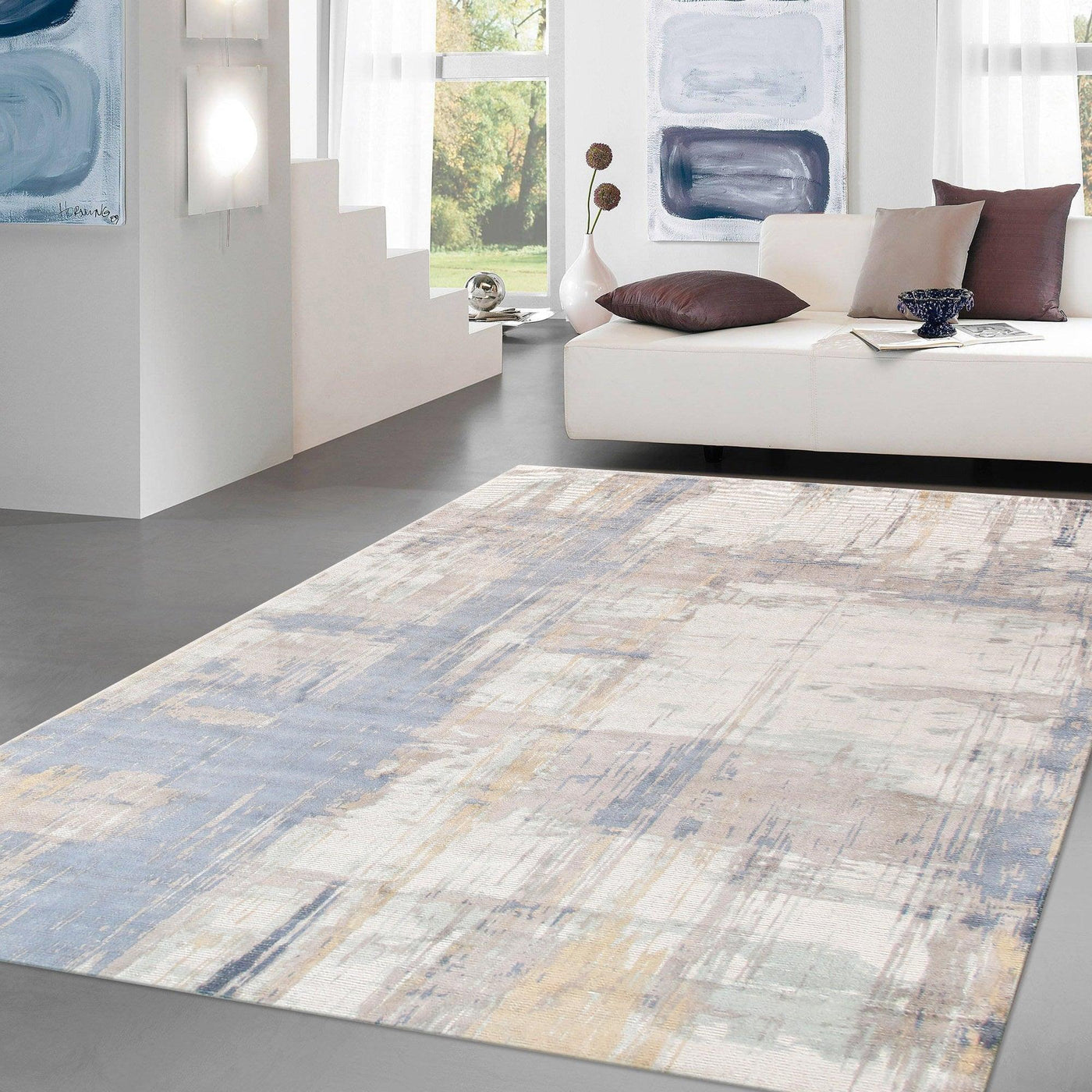 Canvello Modern Hand - Loomed Bamboo Silk & Wool Area Rug - 8' X 10' - Canvello