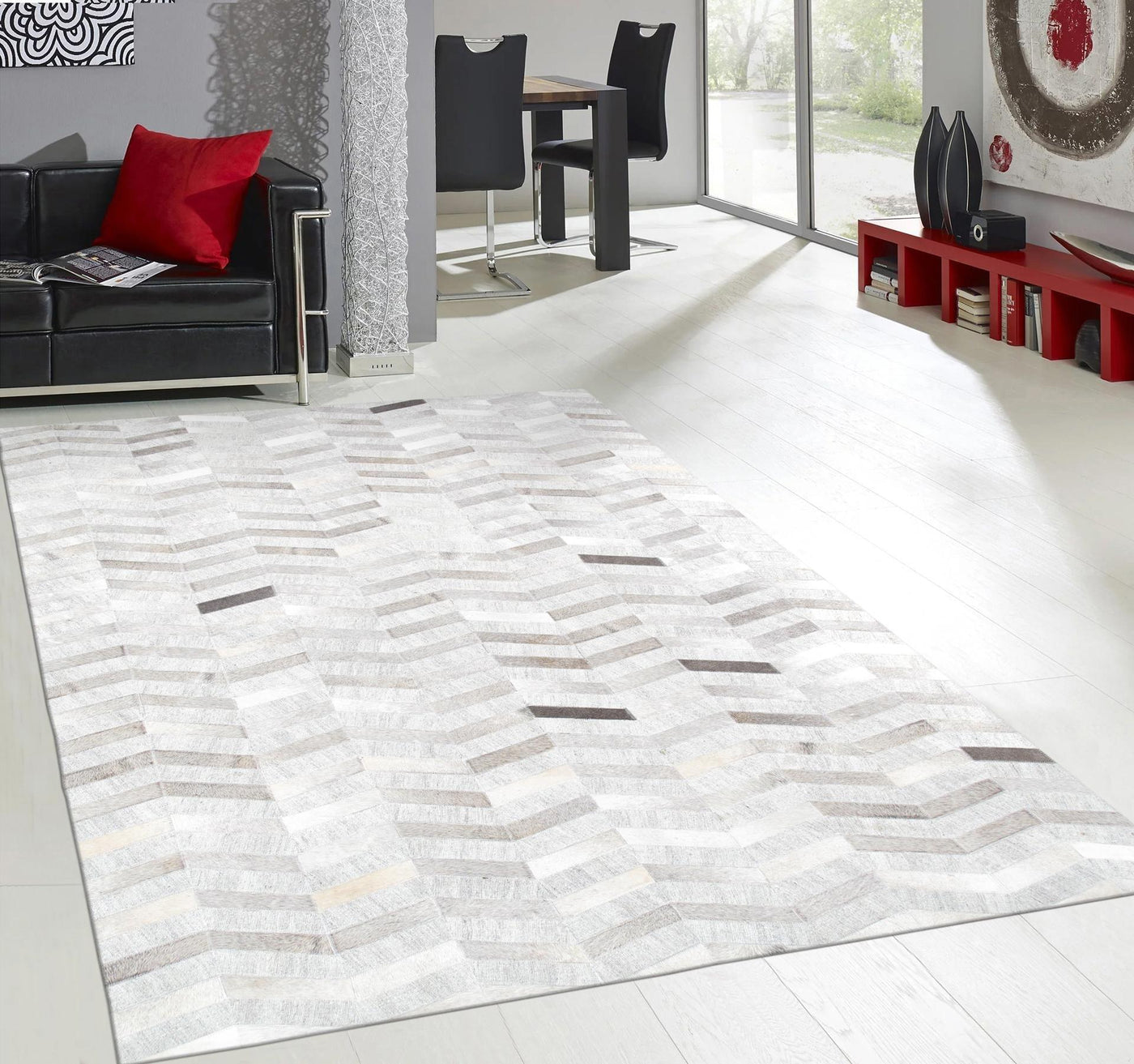 Canvello Modern Hand - Loomed Cowhide Area Rugs - 4' X 6' - Canvello