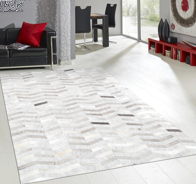 Canvello Modern Hand-Loomed Cowhide Area Rugs- 4' X 6'