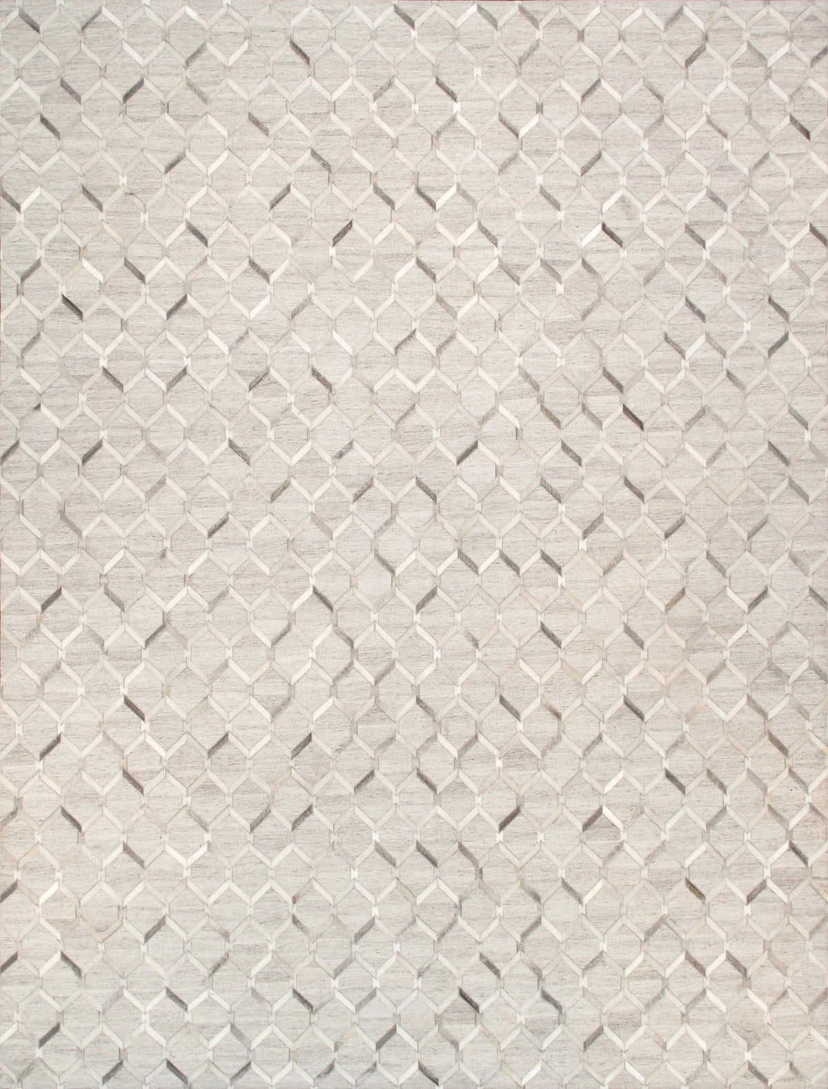 Canvello Modern Hand-Loomed Cowhide Sari Silk Area Rug- 10' X 14'