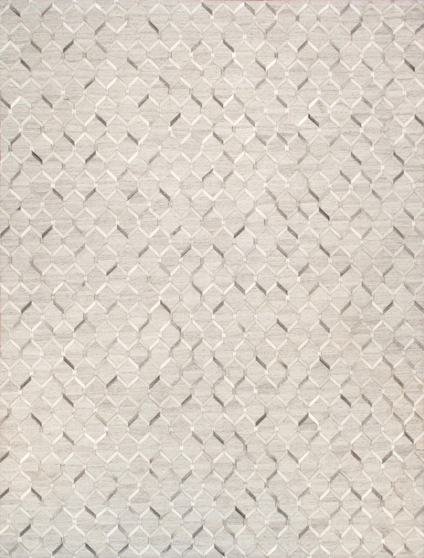 Canvello Modern Hand-Loomed Cowhide Sari Silk Area Rug- 10' X 14'