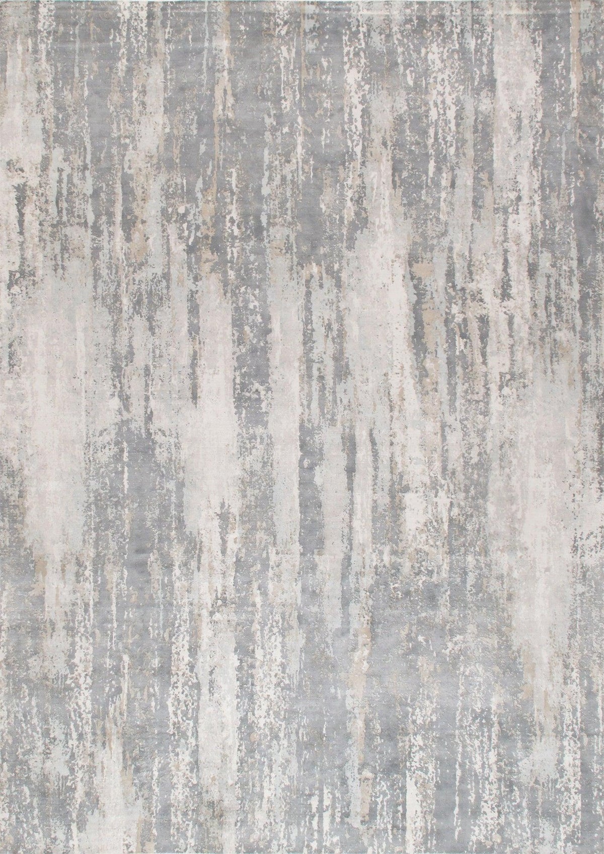 Canvello Modern Hand-Loomed Grey Silk Rug- 6' X 9'