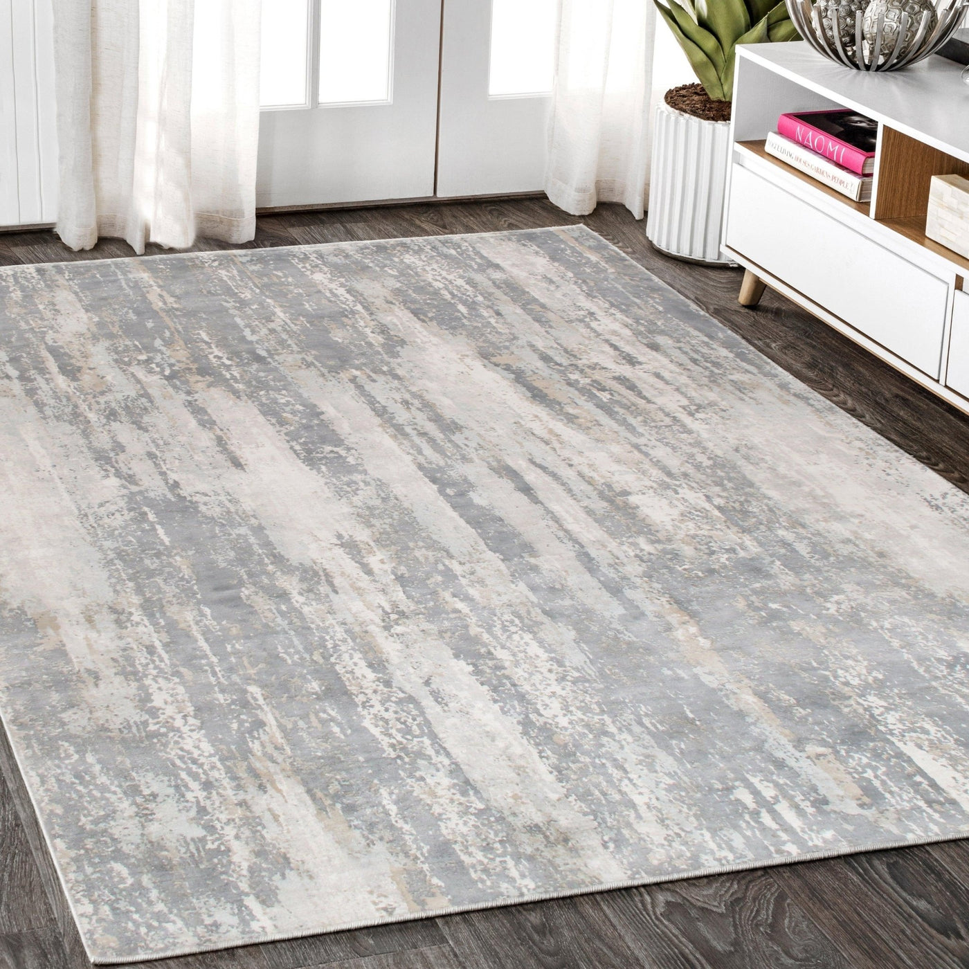 Canvello Modern Hand - Loomed Grey Silk Rug - 6' X 9' - Canvello