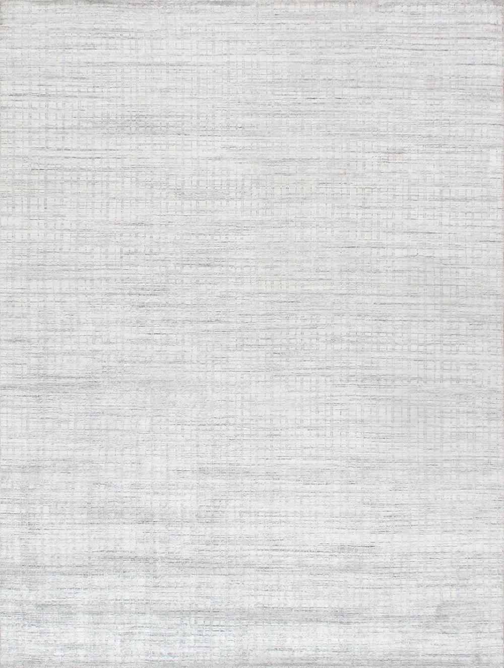 Canvello Modern Hand - Loomed Ivory/Blue Bsilk & Wool Area Rug - 6' X 9' - Canvello