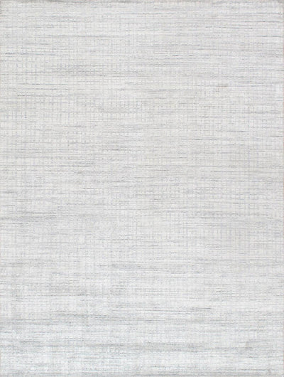 Canvello Modern Hand - Loomed Ivory/Blue Bsilk & Wool Area Rug - 6' X 9' - Canvello