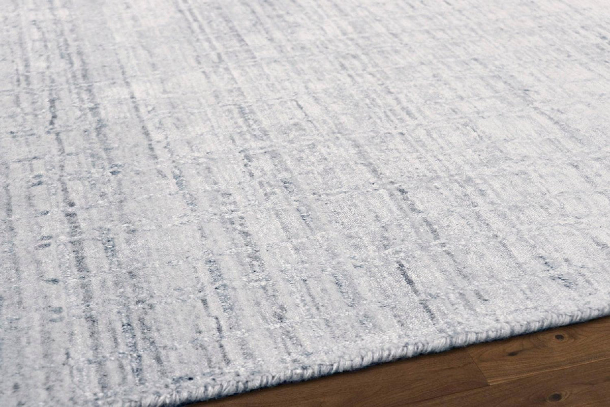 Canvello Modern Hand - Loomed Ivory/Blue Bsilk & Wool Area Rug - 6' X 9' - Canvello