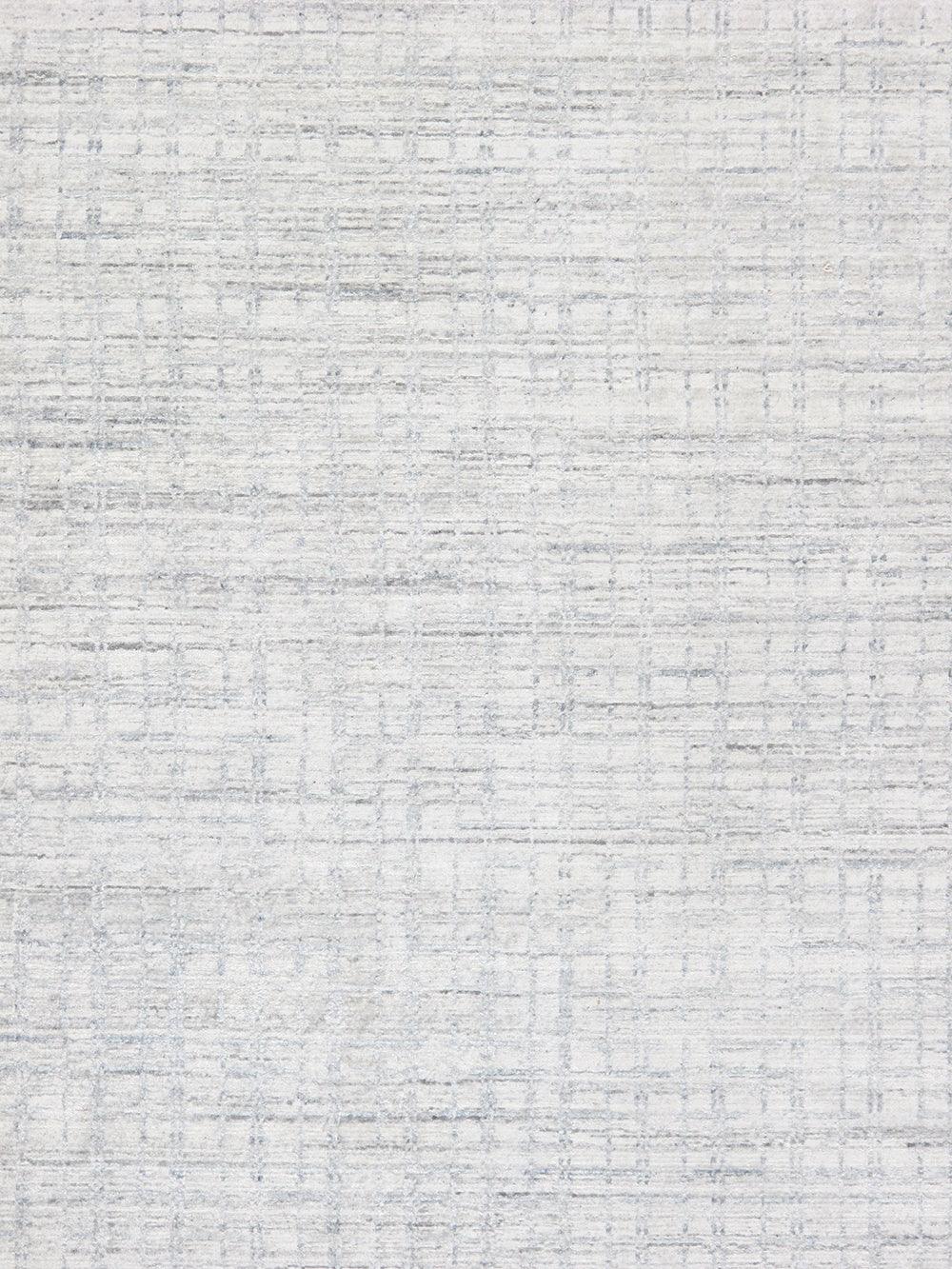 Canvello Modern Hand - Loomed Ivory/Blue Bsilk & Wool Area Rug - 6' X 9' - Canvello