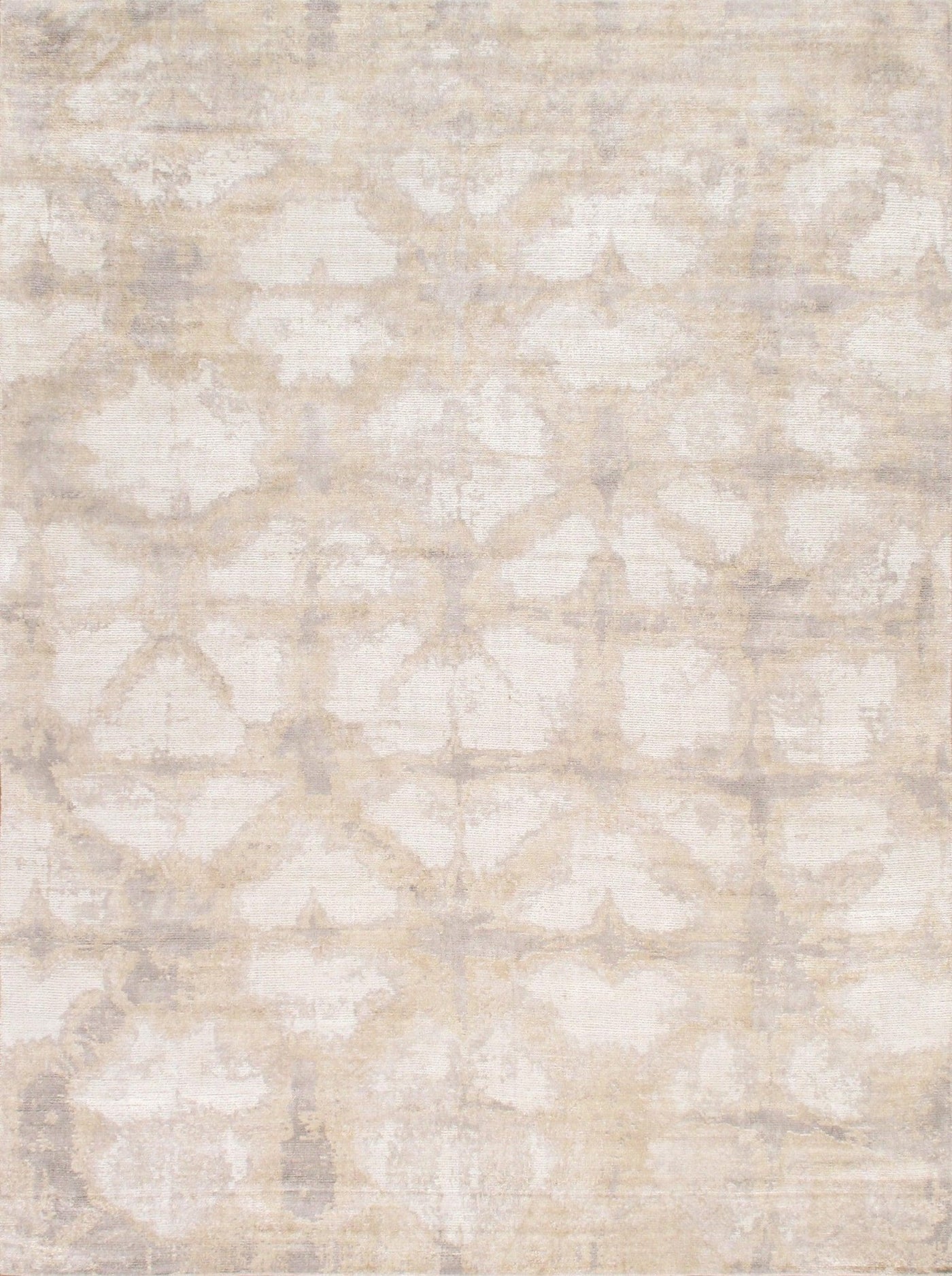 Canvello Modern Hand - Loomed Ivory/L. Gold Bsilk & Wool Area Rug - 8' X 10' - Canvello