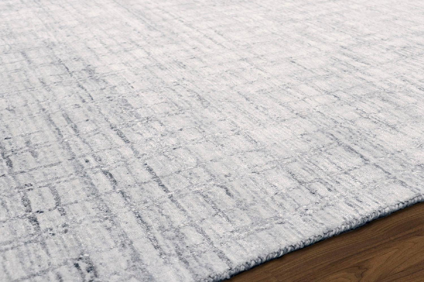 Canvello Modern Hand - Loomed Ivory/Silver Bsilk & Wool Area Rug - 6' X 9' - Canvello