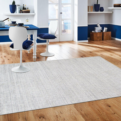 Canvello Modern Hand - Loomed Ivory/Silver Bsilk & Wool Area Rug - 6' X 9' - Canvello