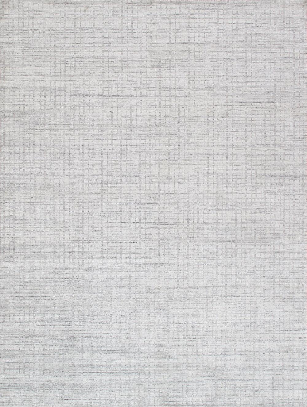 Canvello Modern Hand - Loomed Ivory/Silver Bsilk & Wool Area Rug - 8' X 10' - Canvello