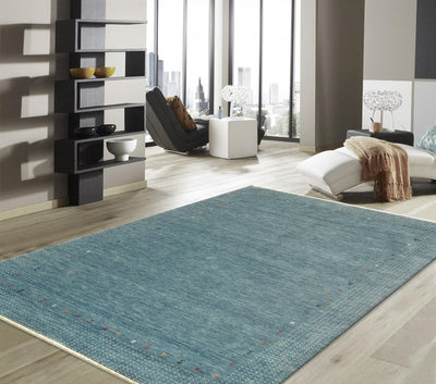 Canvello Modern Hand-Loomed Silk & Wool Charcoal Area Rug- 4' X 6'