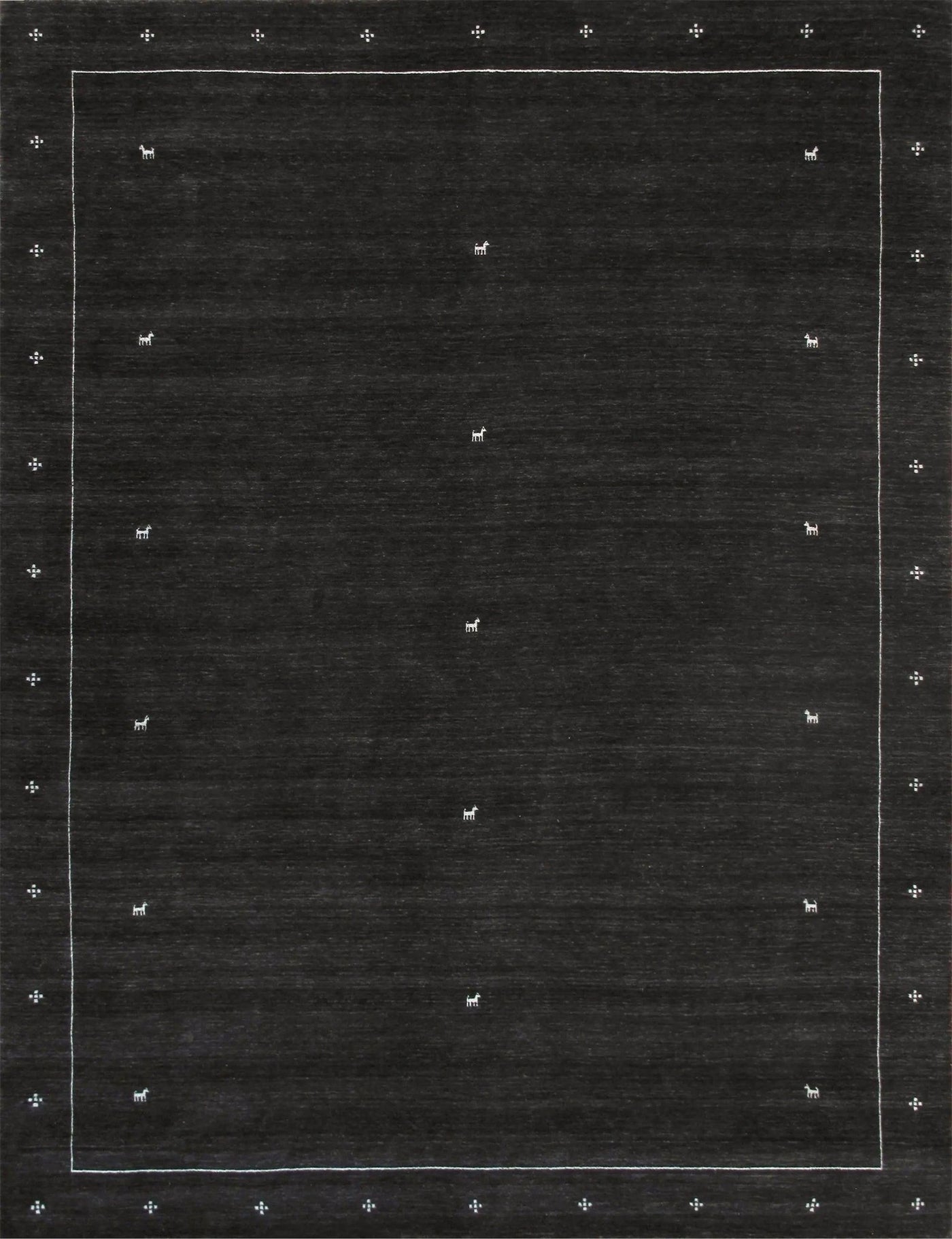 Canvello Modern Hand - Loomed Silk & Wool Charcoal Area Rug - 8'9" X 11'9" - Canvello