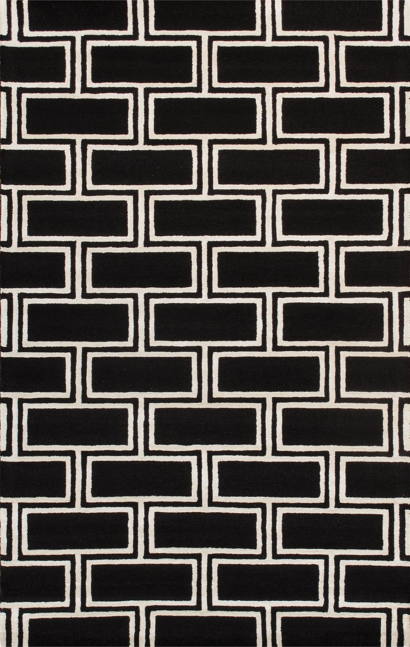 Canvello Modern Hand-Tufted Bamboo Silk & wool Black Area Rug - 5' x 8'
