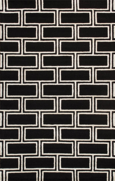 Canvello Modern Hand - Tufted Bamboo Silk & wool Black Area Rug - 5' x 8' - Canvello