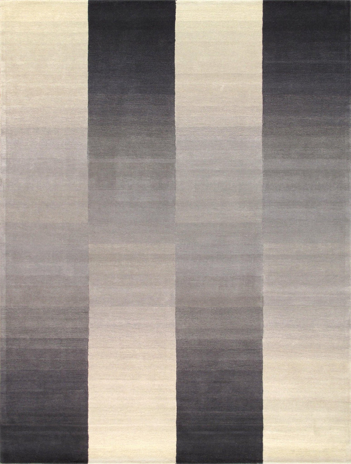 Canvello Modern Hand-Tufted Silver/Ivory Bsilk & Wool Area Rug- 9'9" X 13'9"