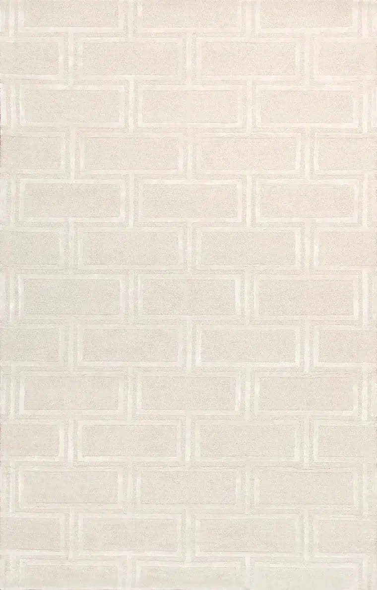 Canvello Modern Hand - Tufted Woven Ivory Rug - 7'9" X 9'9" - Canvello