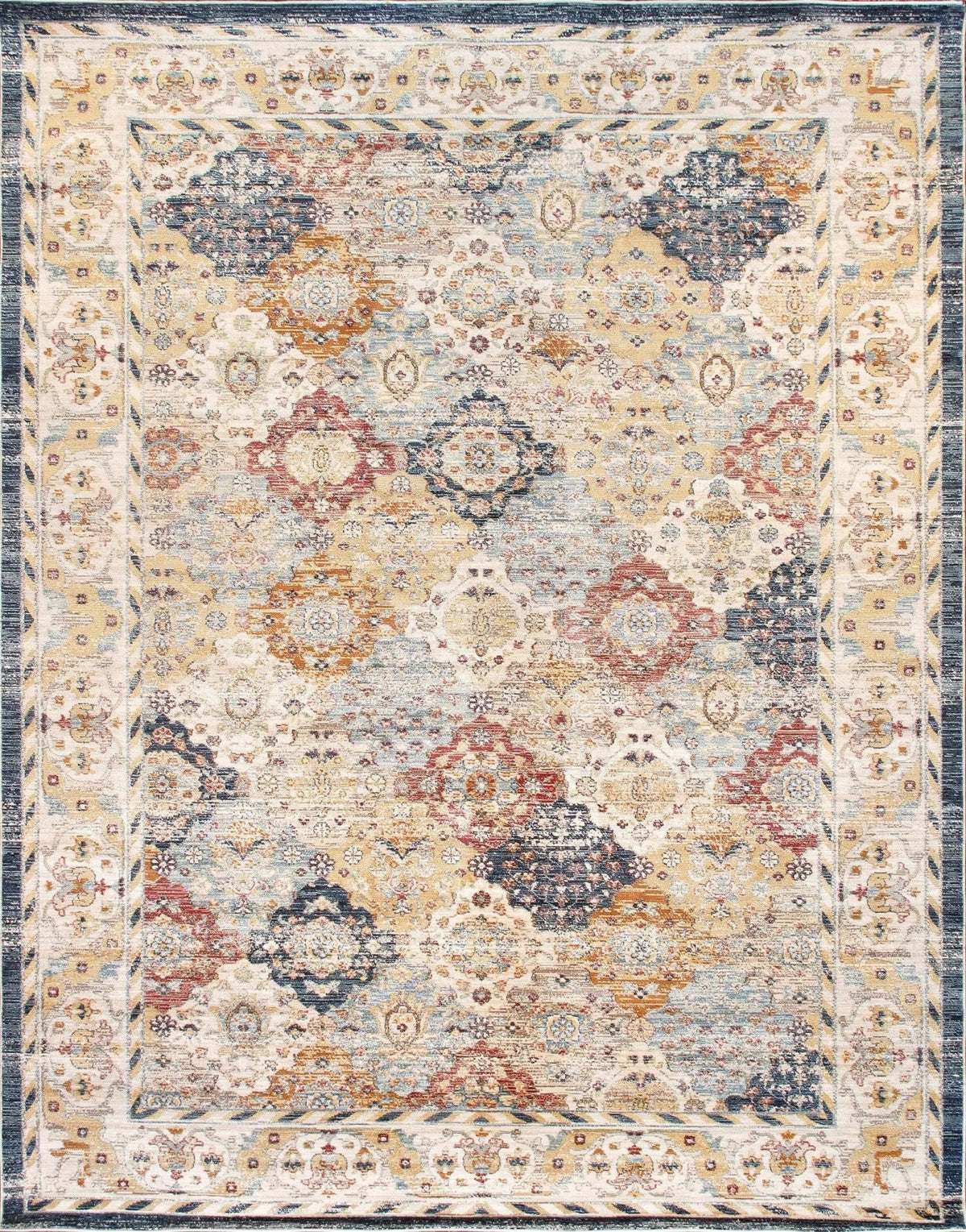 Canvello Modern Heritage Design Power Loom Beige Area Rug - 10' X 14'