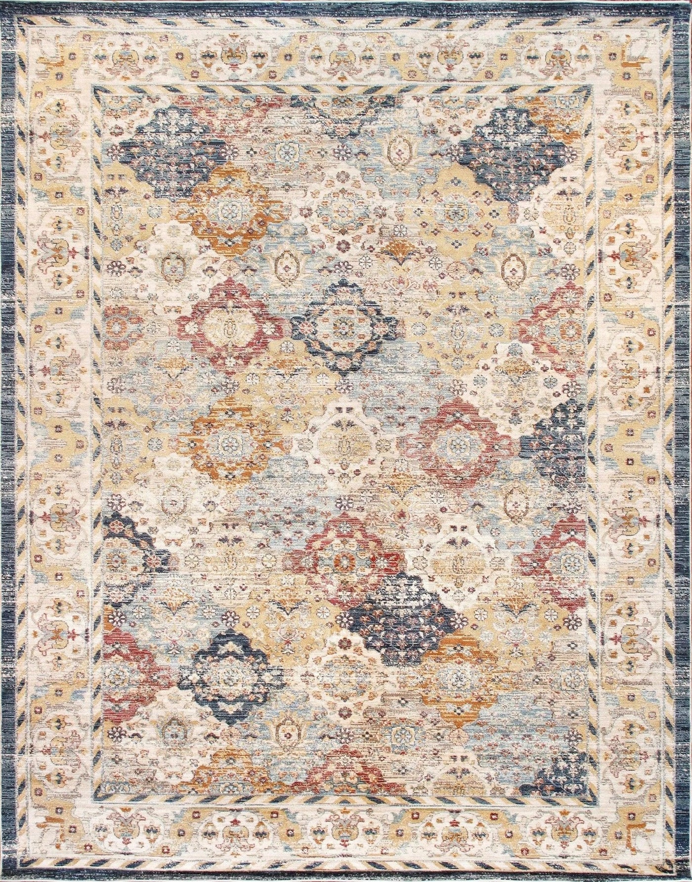 Canvello Modern Heritage Design Power Loom Beige Area Rug - 10' X 14' - Canvello