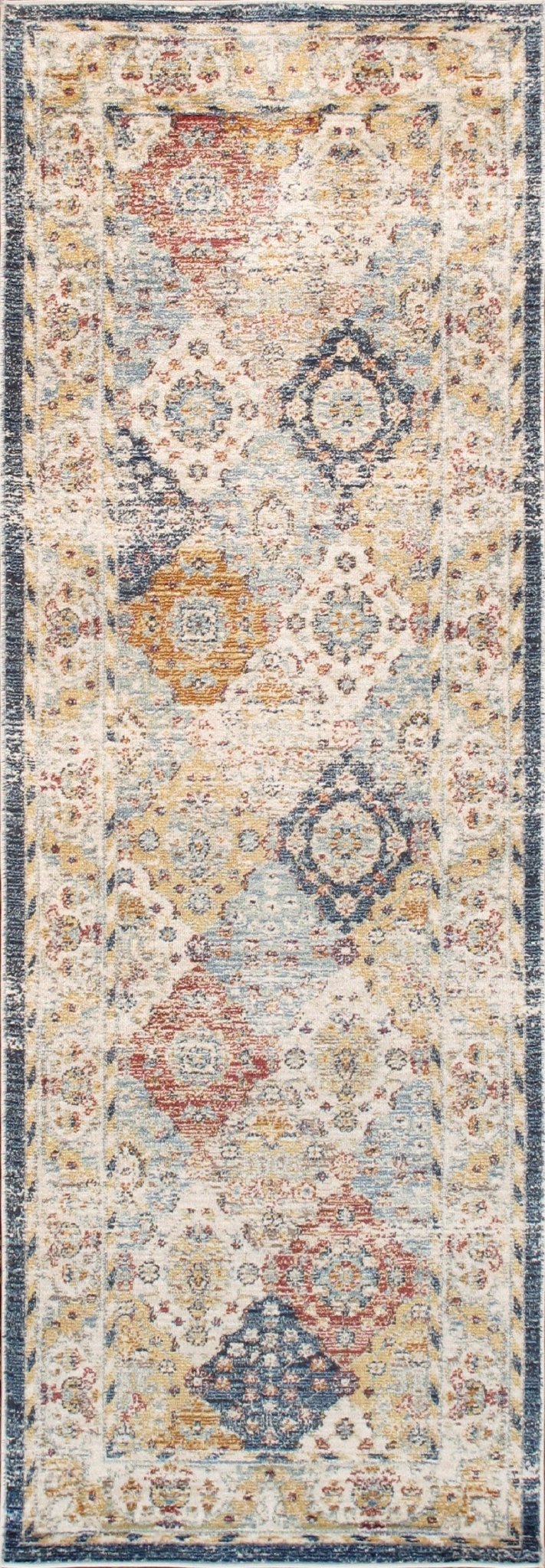 Canvello Modern Heritage Design Power Loom Beige Area Rug - 2'6" X 10' - Canvello