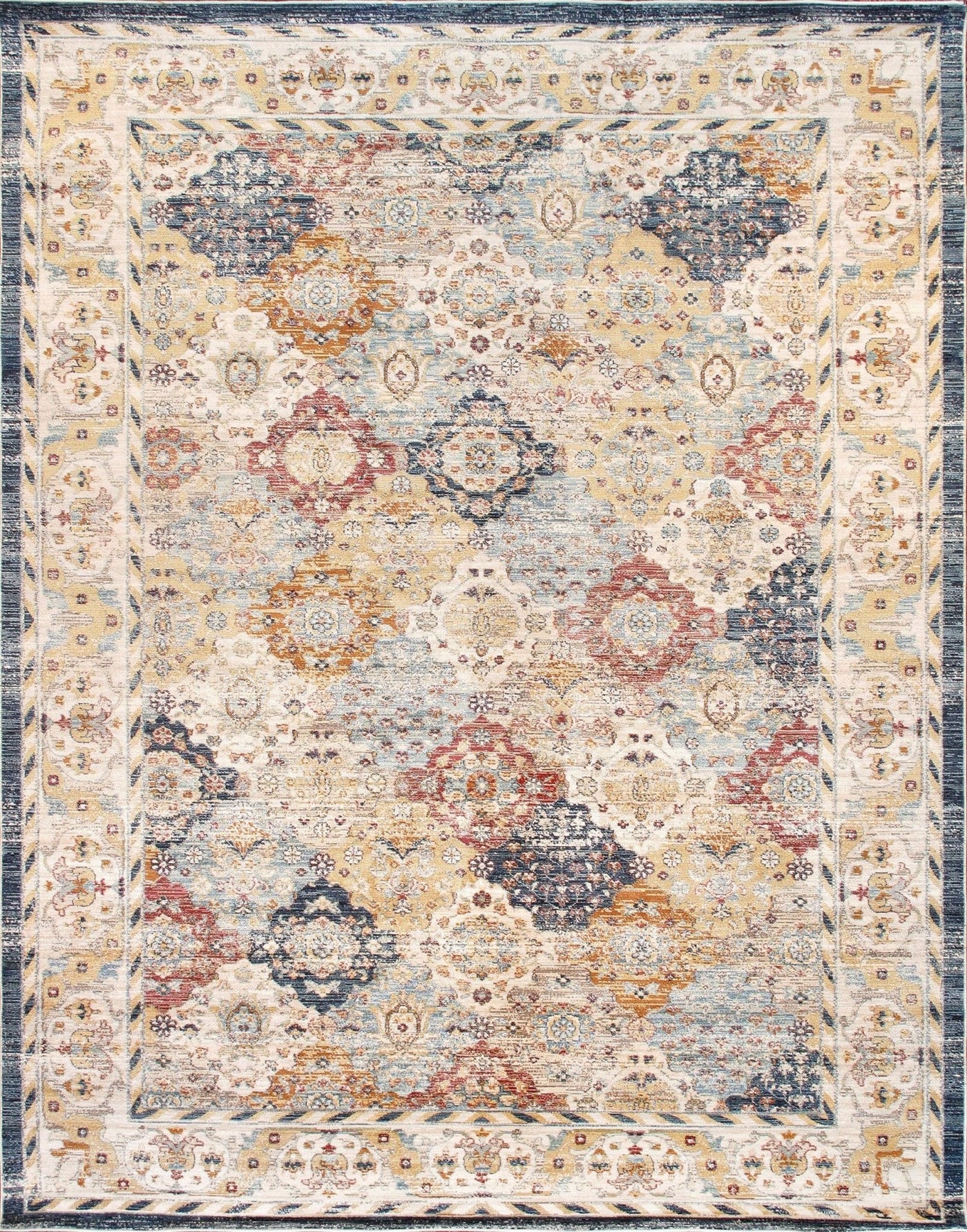 Canvello Modern Heritage Design Power Loom Beige Area Rug - 5' X 8' - Canvello