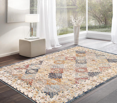 Canvello Modern Heritage Design Power Loom Beige Area Rug - 8' X 10' - Canvello