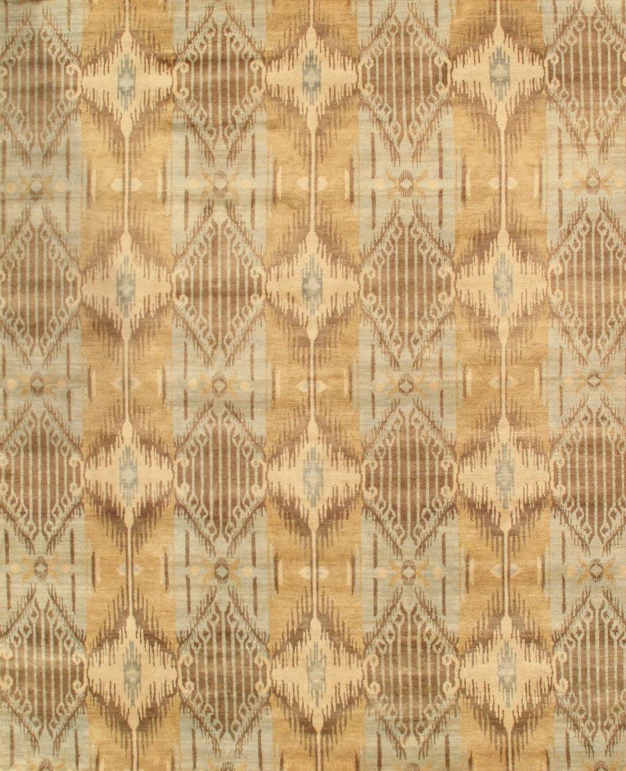 Canvello Modern Ikat Design Brown Area Rug - 9'4" X 12' - Canvello