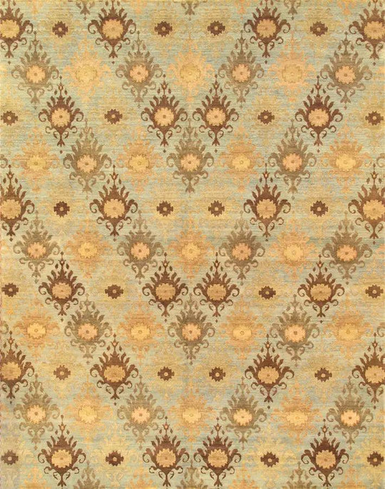 Canvello Modern Ikat Design Brown Area Rugs - 9'2" X 12'