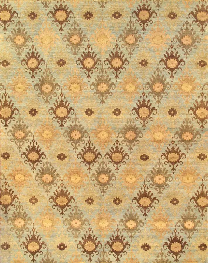 Canvello Modern Ikat Design Brown Area Rugs - 9'2" X 12' - Canvello