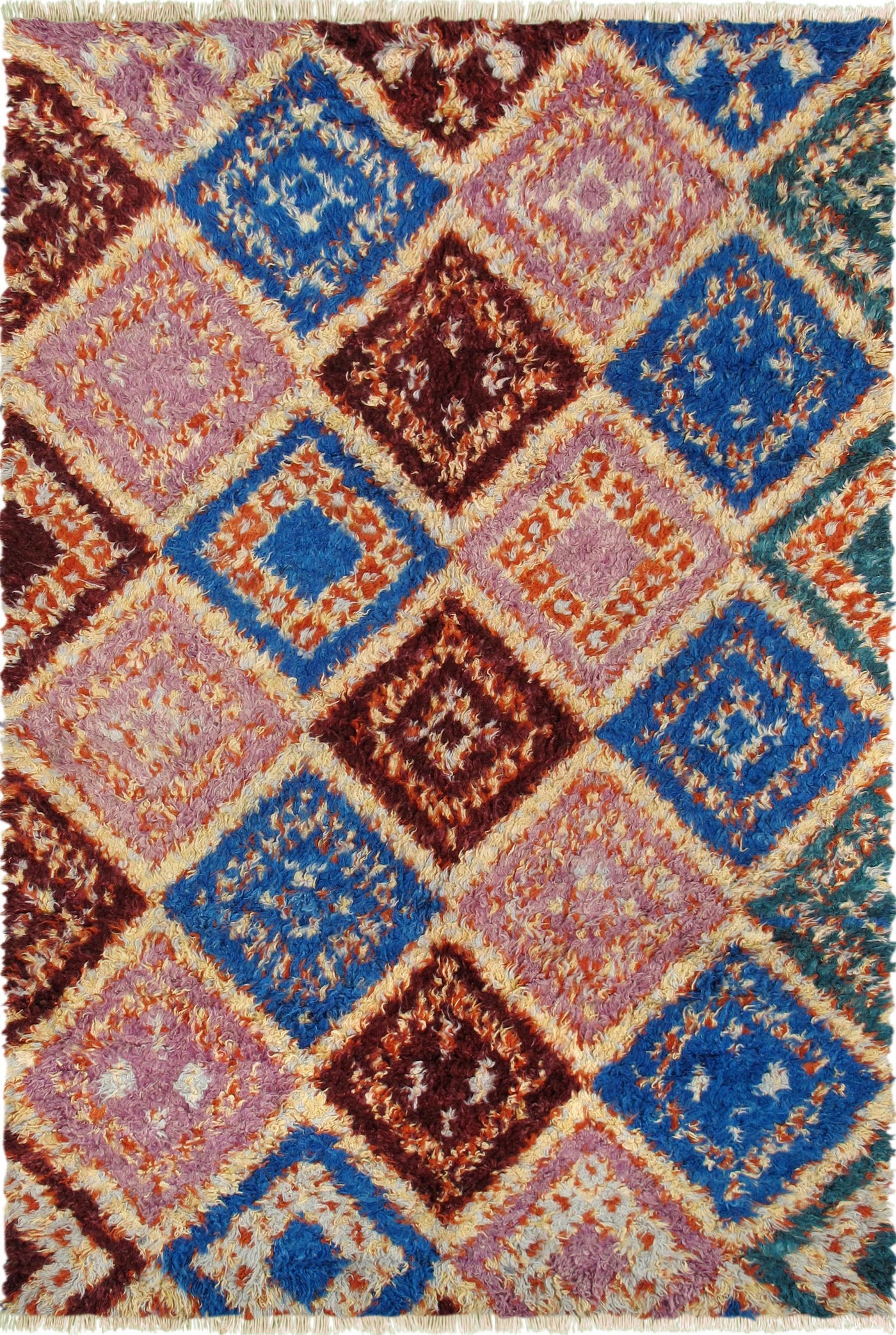 Canvello Modern Moroccan Hand-Knotted Lamb's Wool Area Rug- 5'5" X 8'5"