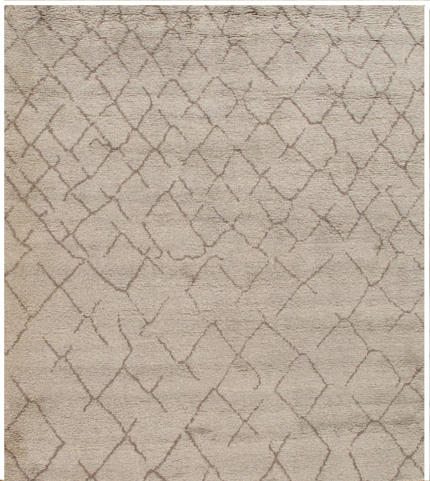 Canvello Modern Moroccan Hand-Knotted Lamb's Wool Area Rug- 8'9" X 9'11"