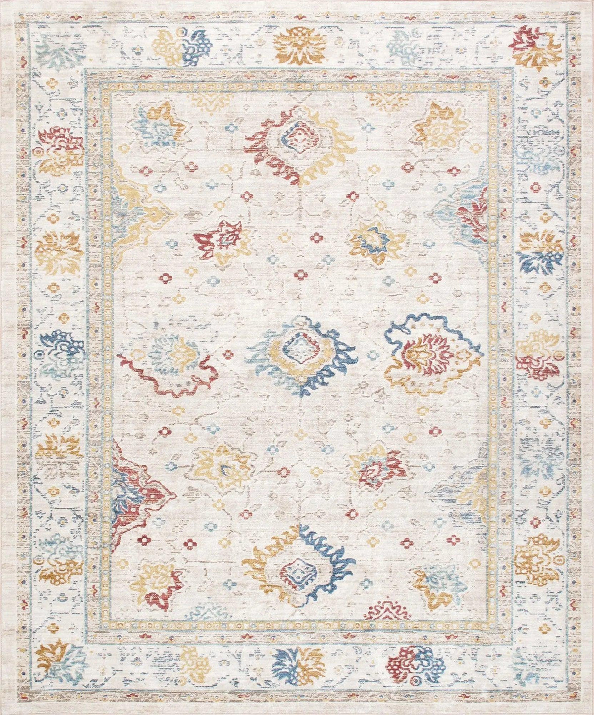 Canvello Modern Power Loom Beige & Ivory Area Rug - 10' X 14'
