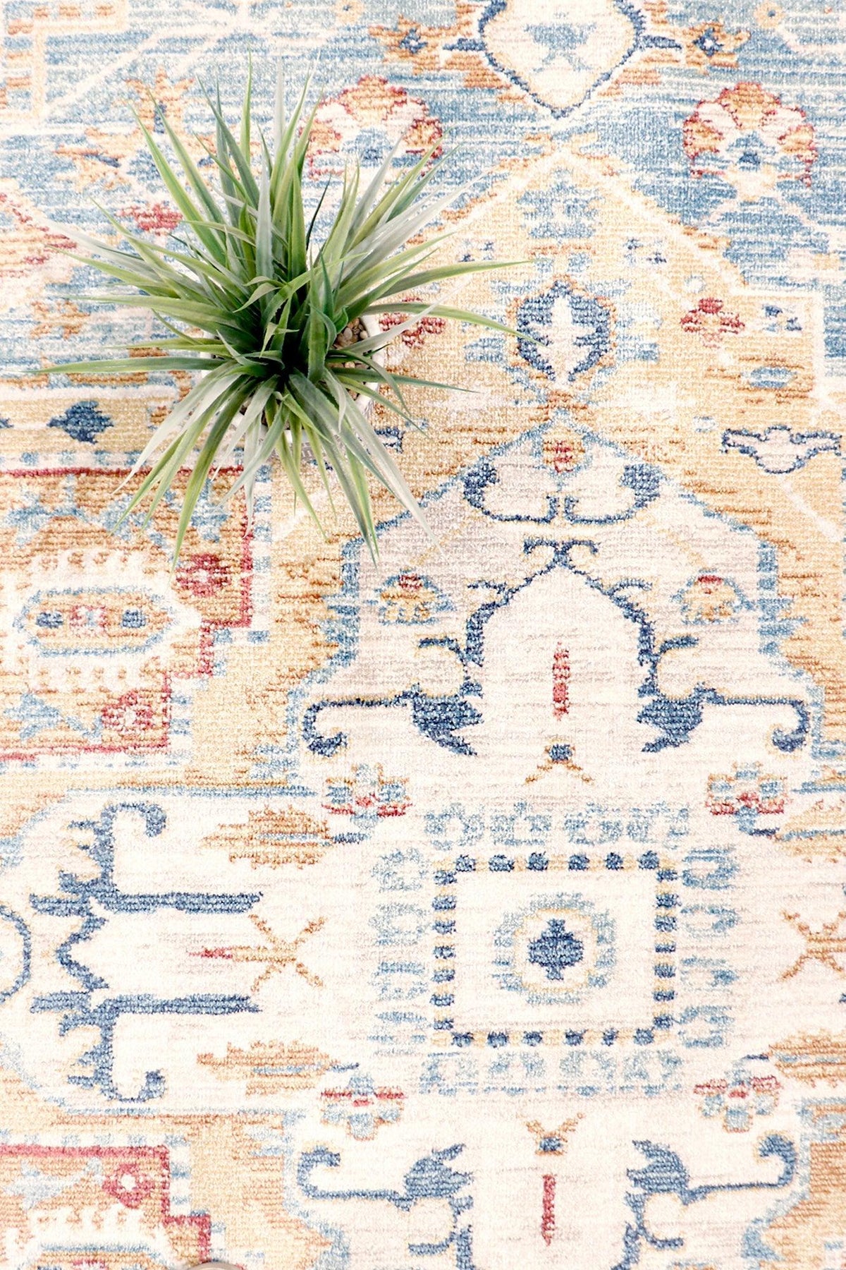 Canvello Modern Power Loom Light Blue & Ivory Area Rug - 8' X 10' - Canvello