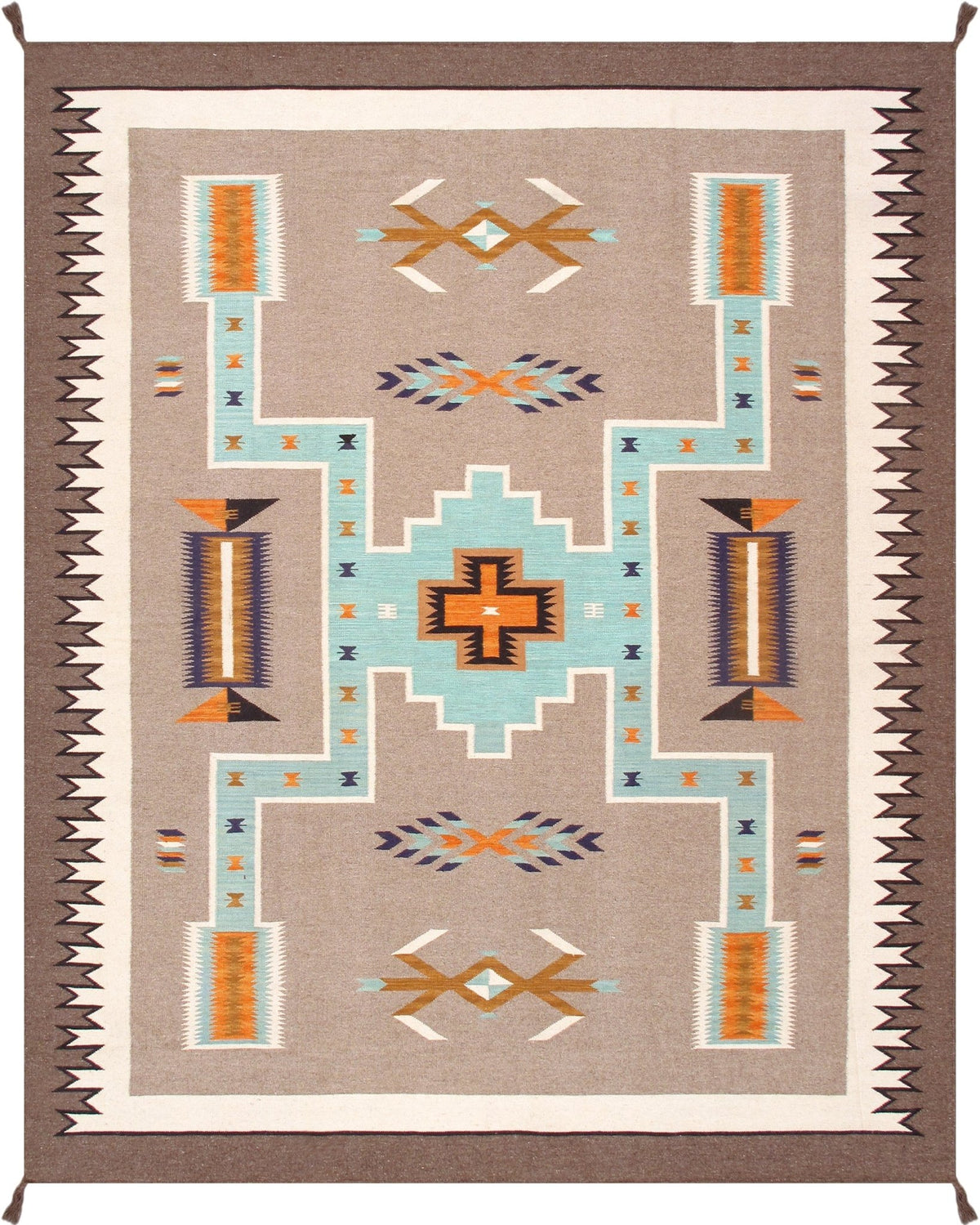 Canvello Modern Reversible Wool Mocha Area Rug- 8'2'' X 10'