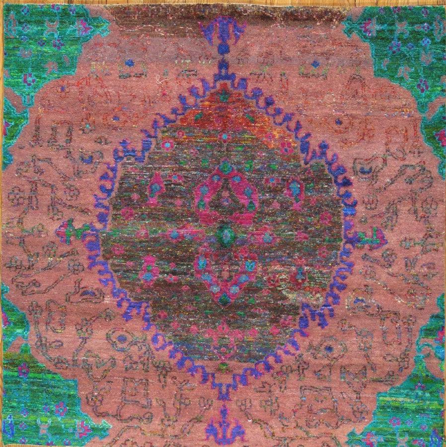 Canvello Modern Sari Silk Collection Hand - Knotted Area Rug - 5'10" X 5'11" - Canvello