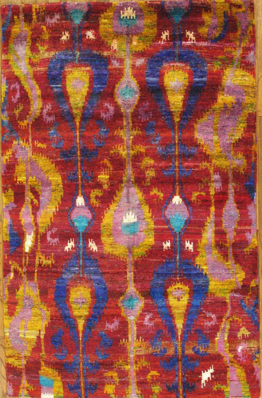 Canvello Modern Sari Silk Hand-Knotted Area Rug- 5'8" X 8'10"