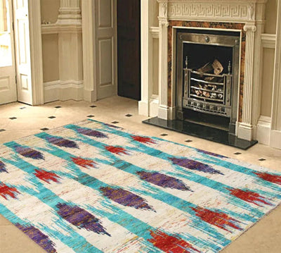Canvello Modern Sari Silk Hand-Knotted Area Rug- 9' X 12'