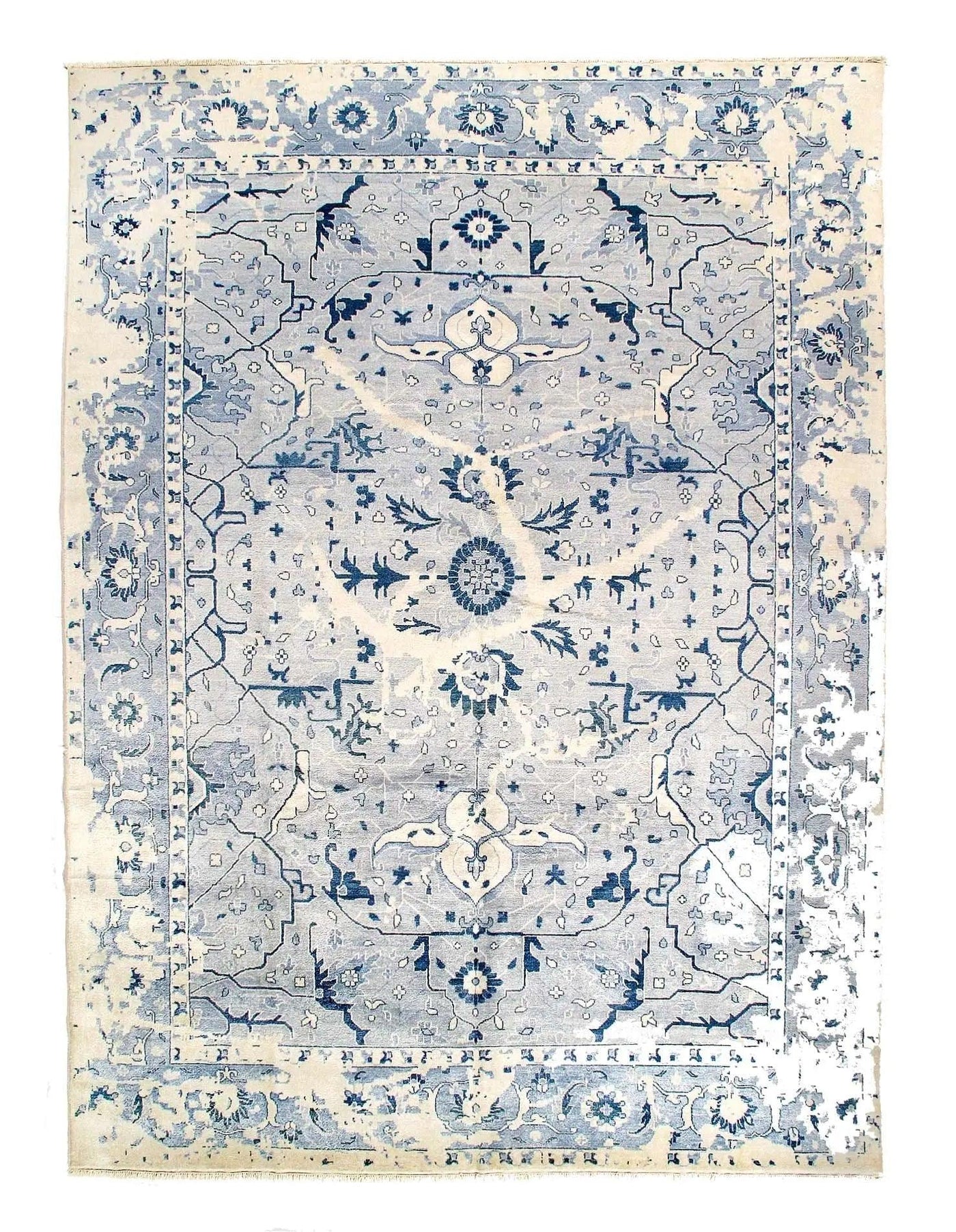 Canvello Modern Silk Light Blue Area Rug - 9' X 12' - Canvello