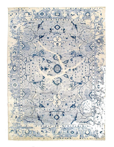 Canvello Modern Silk Light Blue Area Rug - 9' X 12' - Canvello