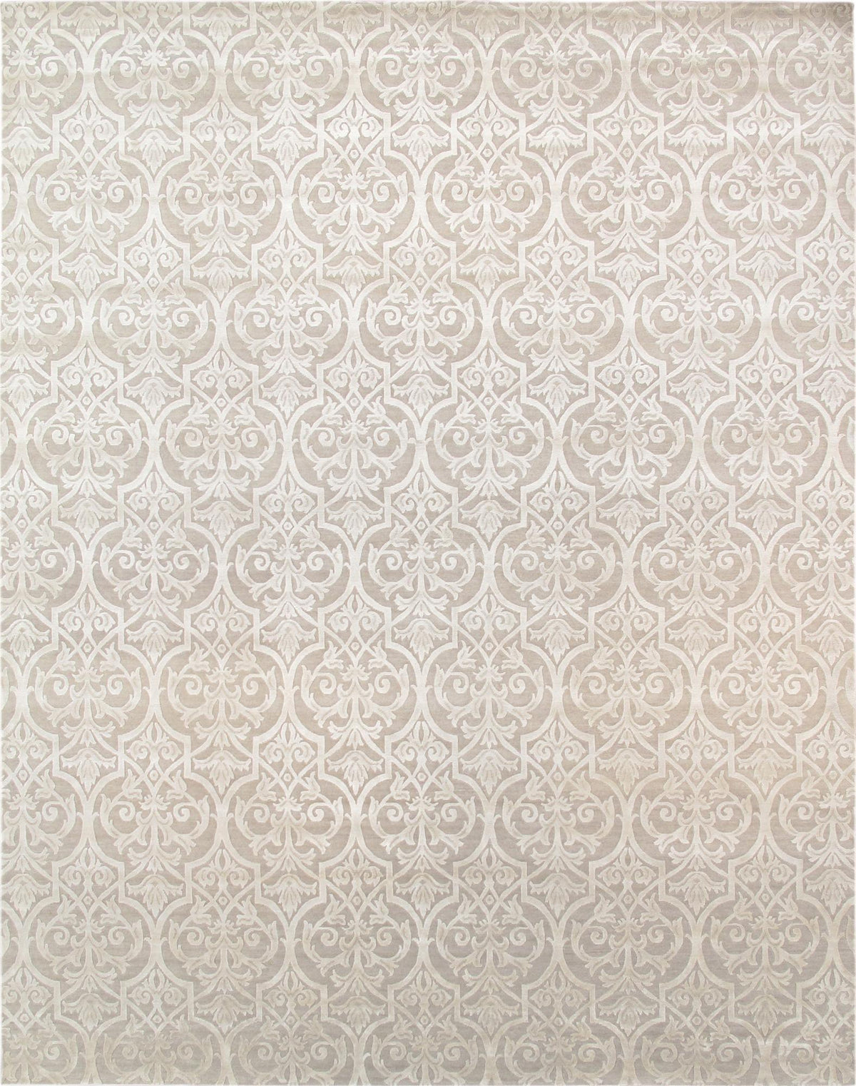 Canvello Modern Silk & Wool Bedroom Area Rug - 9'2" X 11'11"