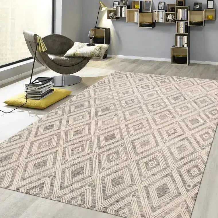 Canvello Modern Silver Rugs For Living Room - 8'9" X 11'9" - Canvello