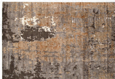 Modern Wool & Bamboo Silk Hand Knotted Area Rug - 4' X 6'