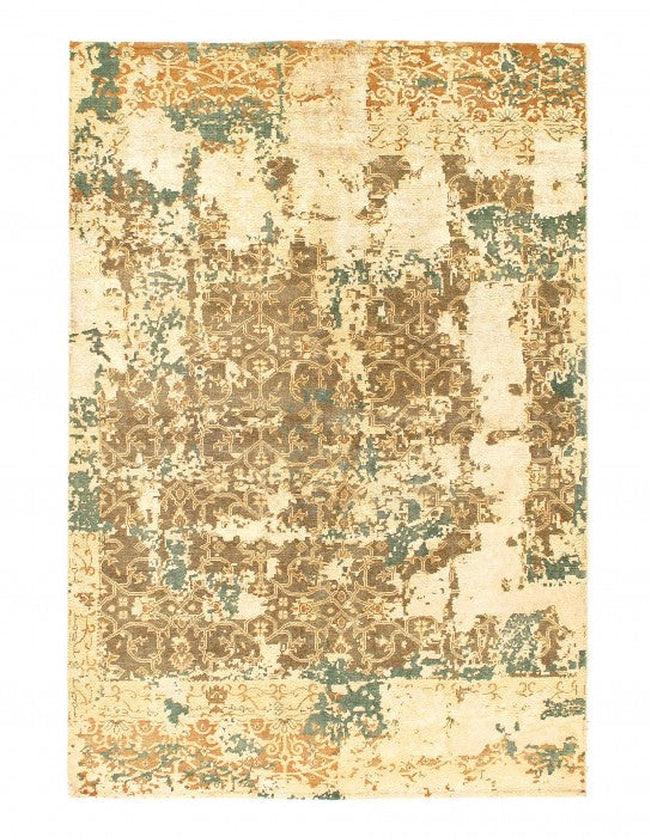 Canvello Modern Wool & Bamboo Silk Hand Knotted Area Rug - 5'1" X 7'5" - Canvello