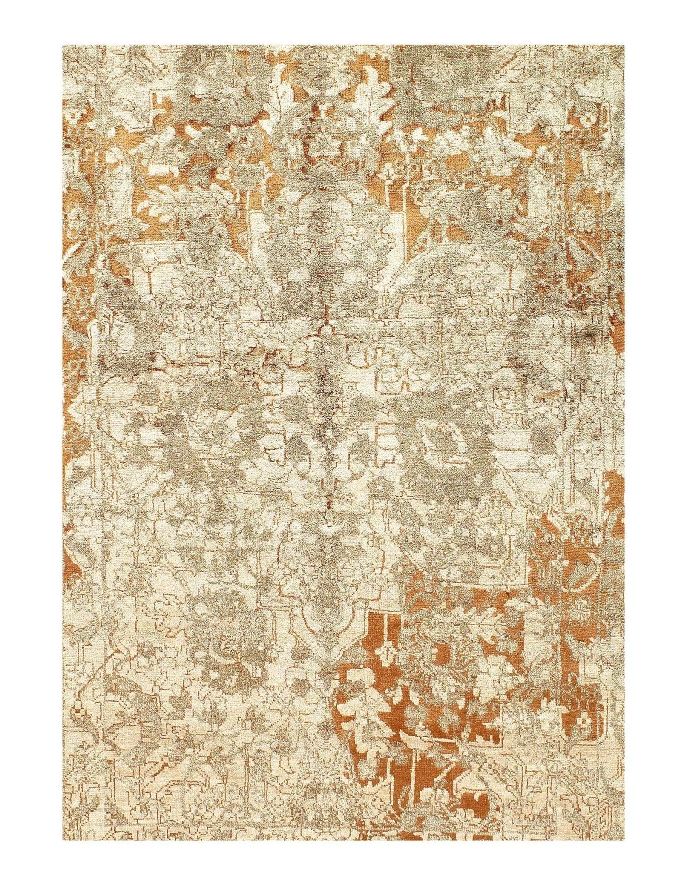 Canvello Modern Wool & Bamboo Silk Hand Knotted Area Rug - 5'6" X 7'9" - Canvello