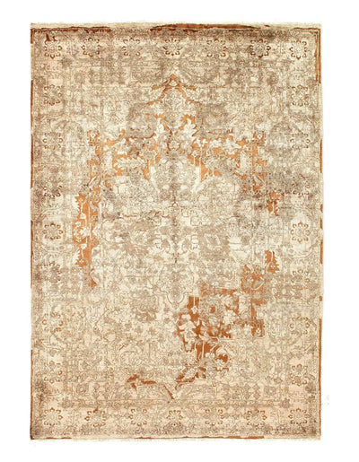 Canvello Modern Wool & Bamboo Silk Hand Knotted Area Rug - 5'6" X 7'9" - Canvello