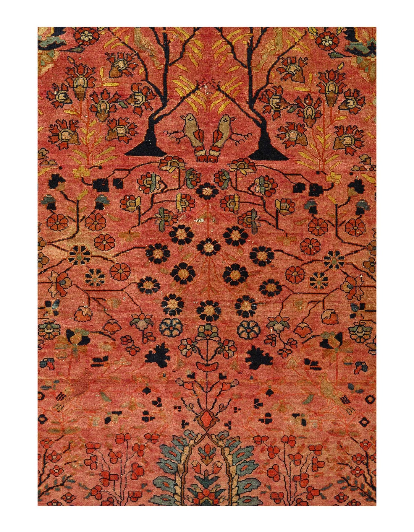 Canvello Mohtashem Kashan Flat Weave Wool Rug - 8'5'' X 10'7''