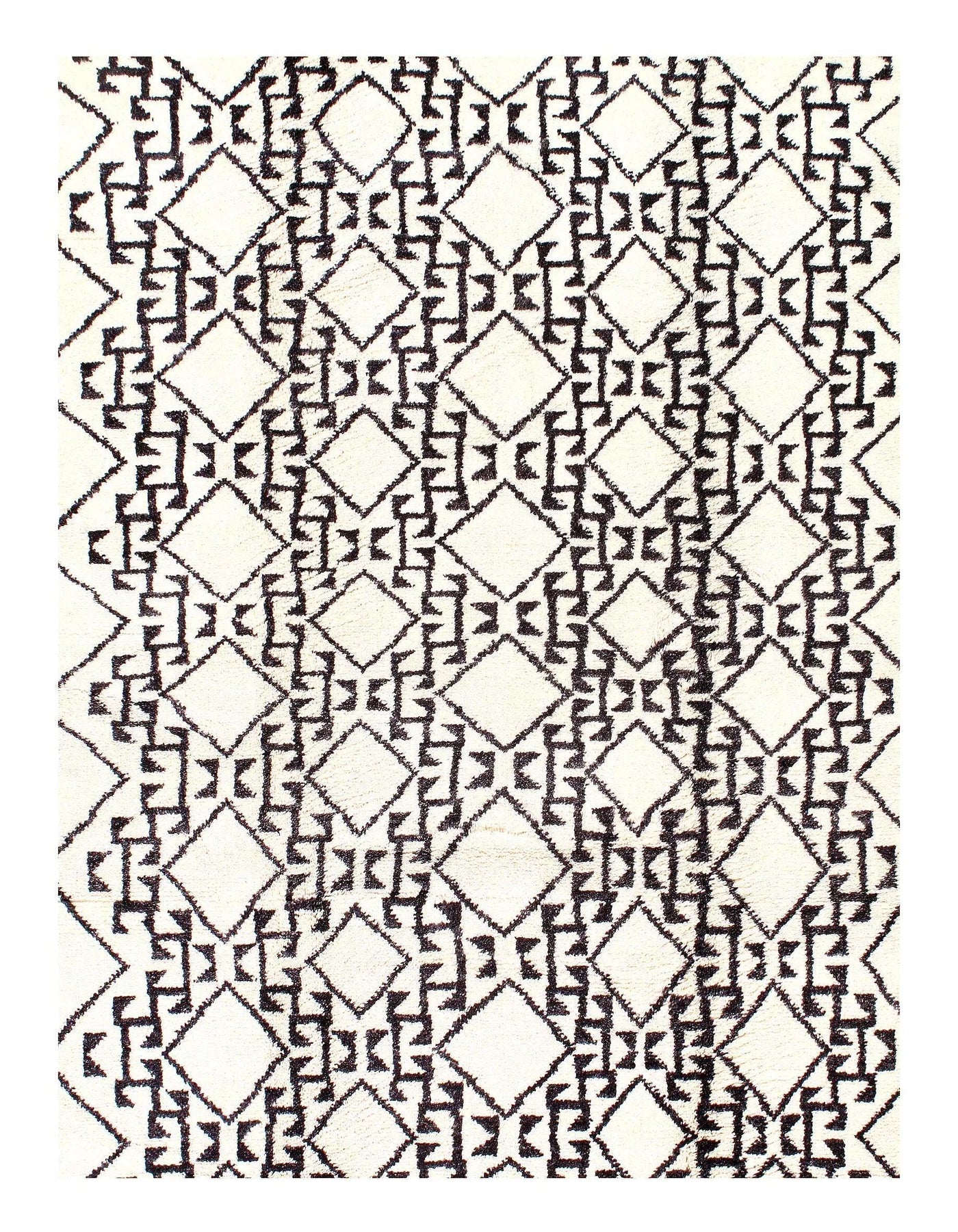 Moroccan Hand-Knotted Rug - 6′2" × 9′