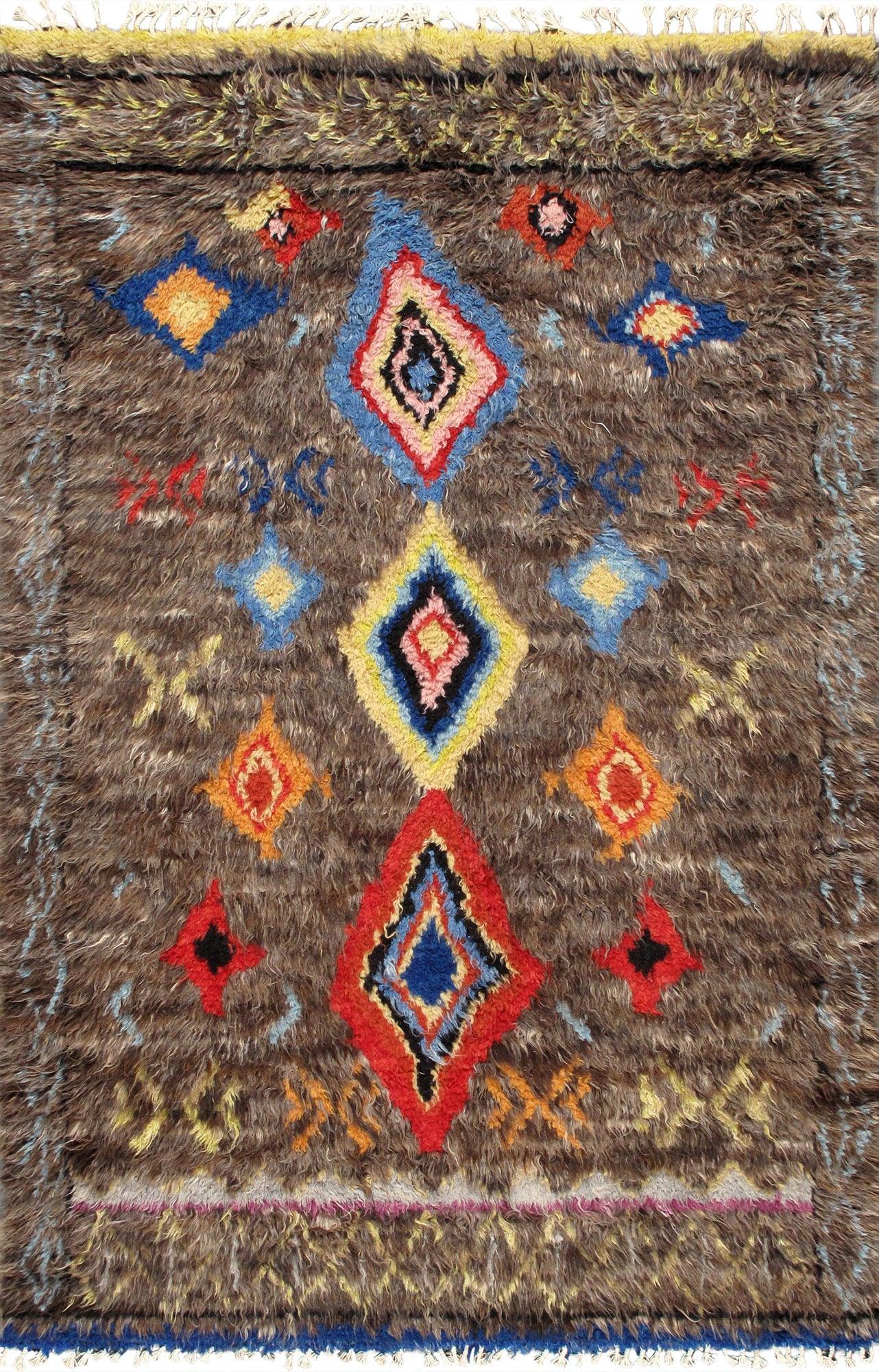 Canvello Moroccan Hand-Knotted Wool Area Rug- 5'10" X 8'10"