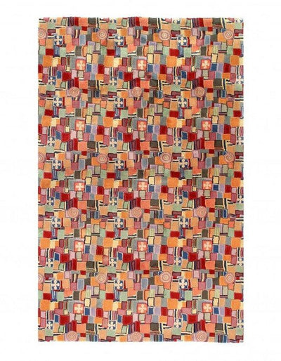 Canvello Multi color Fine Hand Knotted Modern Rug 5' X 8' - Canvello